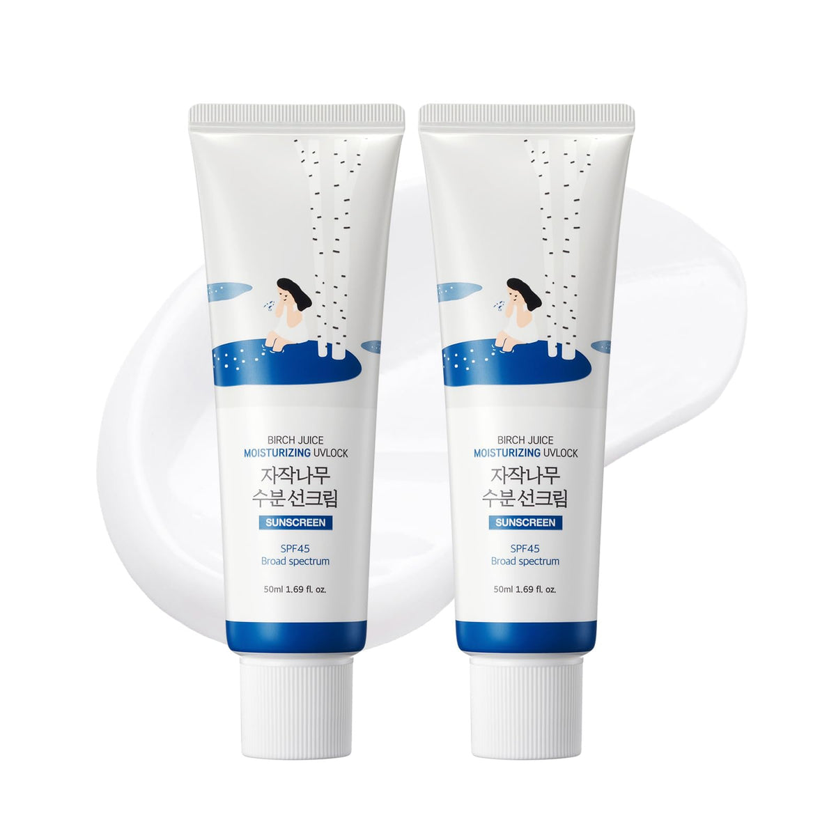 ROUND LAB Birch Juice Moisturizing Sun Serum SPF 50, 1.69 Fl Oz