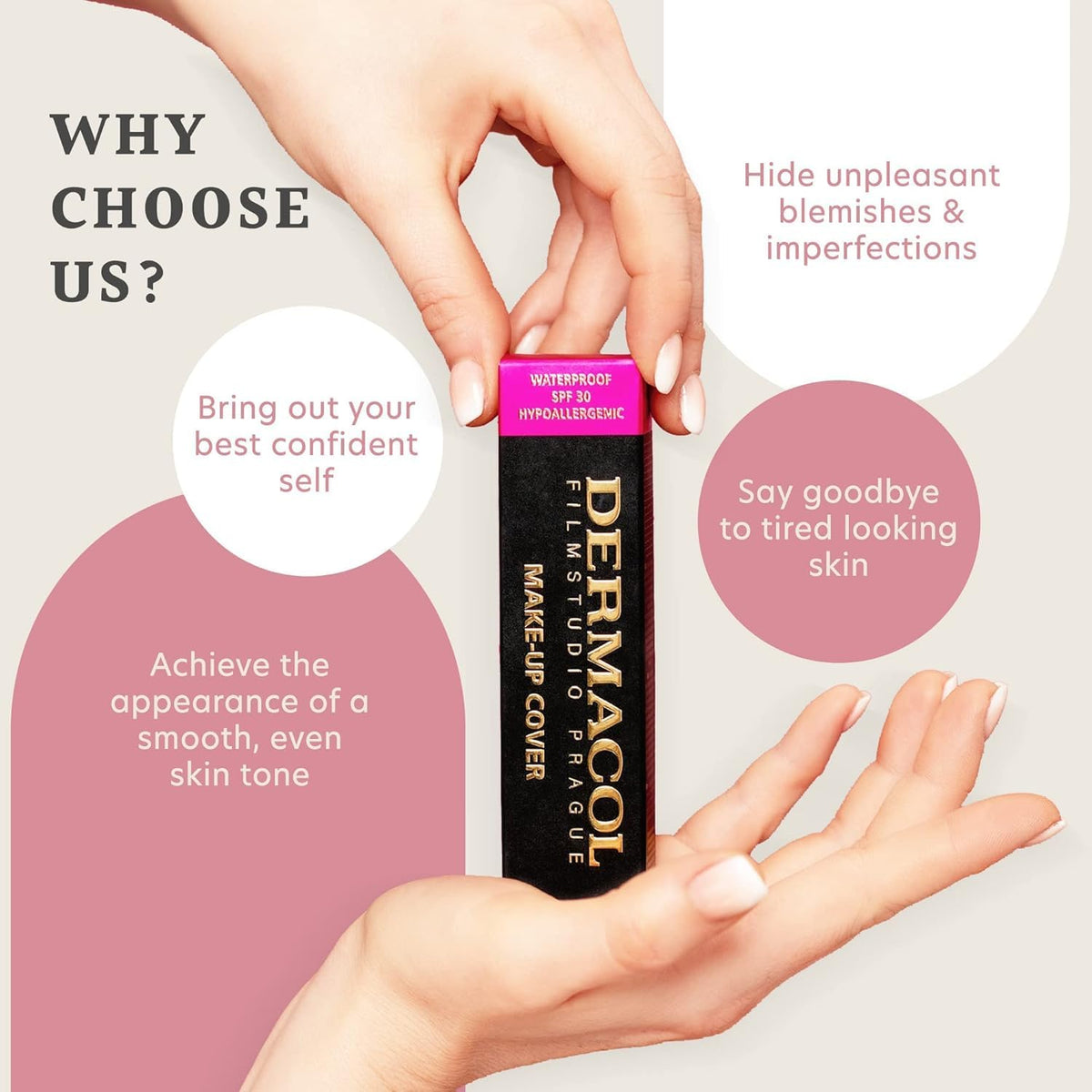 Dermacol Full Coverage Tattoo Cover Matte Foundation SPF 30, 1.1 oz, No.208 | Tattoo cover up makeup Long-lasting for oily skin; covers acne, scars & under-eye bags; hypoallergenic