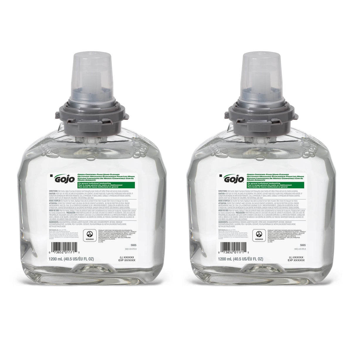 GOJO TFX Foam Soap Refill, Cranberry Scent, 2ct x 1200 mL - 5361-02