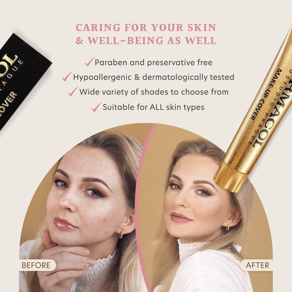 Dermacol Full Coverage Tattoo Cover Matte Foundation SPF 30, 1.1 oz, No.208 | Tattoo cover up makeup Long-lasting for oily skin; covers acne, scars & under-eye bags; hypoallergenic