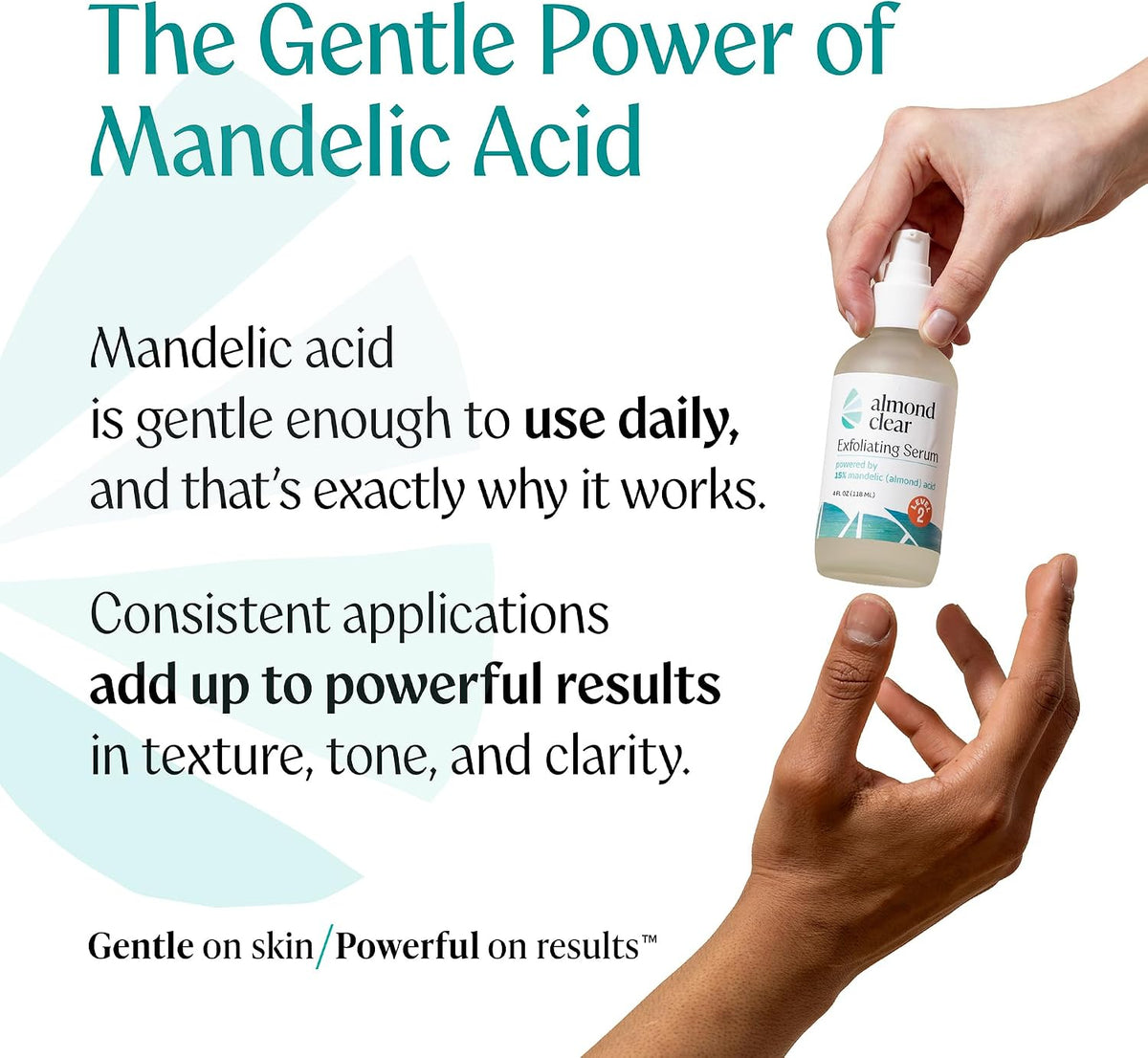 Almond Clear Level 2 Serum | Mandelic Acid Body Serum for Acne, Folliculitis, Aging Skin, Ingrown Hairs, Dark Spots on Face, Chest, Butt, Back, Thighs, Arms | 4 oz