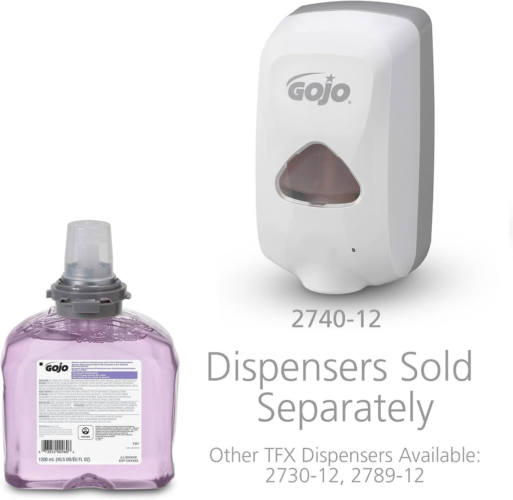 GOJO TFX Foam Soap Refill, Cranberry Scent, 2ct x 1200 mL - 5361-02