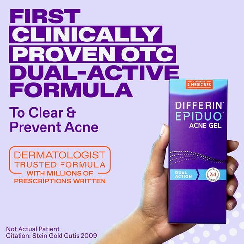 Differin Epiduo Acne Gel Treatment, Adapalene & Benzoyl Peroxide, 15g Pump