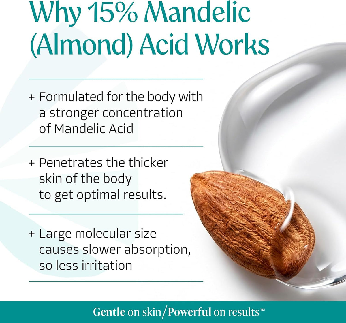 Almond Clear Level 2 Serum | Mandelic Acid Body Serum for Acne, Folliculitis, Aging Skin, Ingrown Hairs, Dark Spots on Face, Chest, Butt, Back, Thighs, Arms | 4 oz