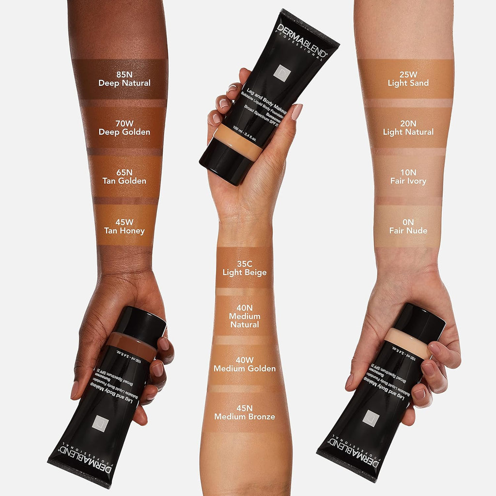 Dermablend Leg & Body Makeup Foundation SPF 25, 10N, 3.4 fl oz